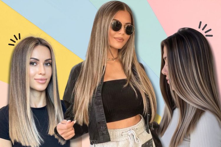 balayage straight hair