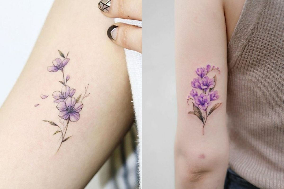 violet flower tattoo