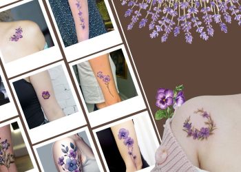 violet flower tattoo
